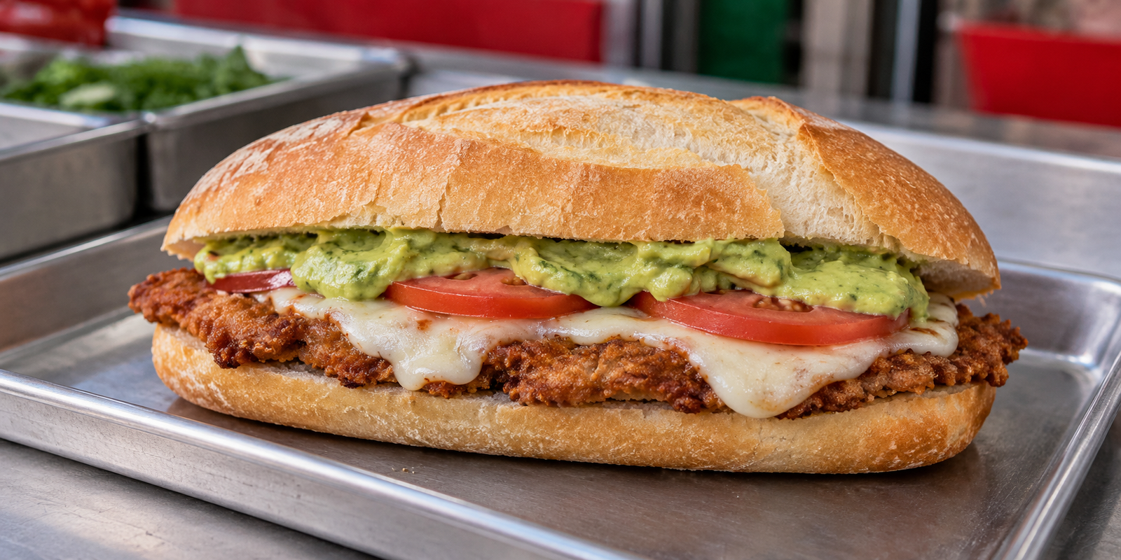 Tak-Oh Ogopork sandwich with breaded pork and avocado sauce