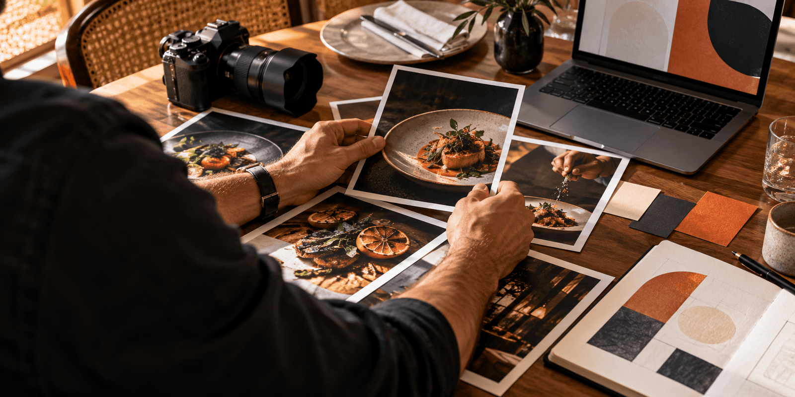 Hospitality marketer developing restaurant photography and campaign concepts